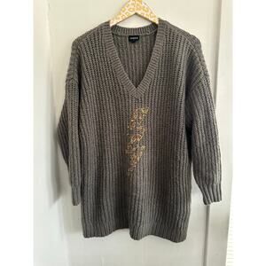 Torrid Women's Plus Gray Lightening Bolt Sweater | Size 1 1X